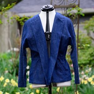 Lafayette148 NWOT Jacket, “Jacqueline Topper with Knit Combo RETRO BLUE”